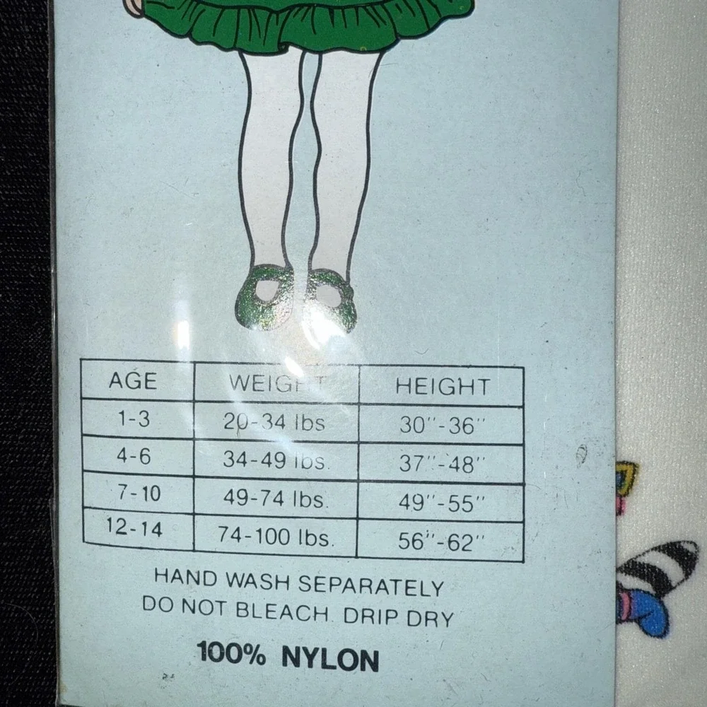 Vintage Girls WhitePanty Stockings Nylon Size 1-3 Yes‎ Made In USA Seamless 5199
